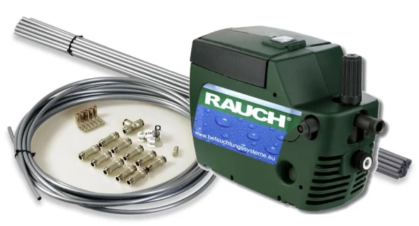 Sprühnebel Hochdruck "SET" RAUCH Coolline Basic mit 20 Düsen und 50 Bar Pumpentechnik - Kühlen, Befeuchten, Desinfektion