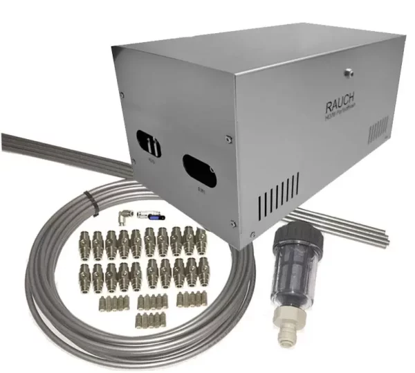 Sprühnebel Hochdruck "SET" RAUCH Perfectfresh Standard mit 20 Düsen und 70 Bar Flüster Pumpentechnik - Kühlen, Befeuchten, Desinfektion