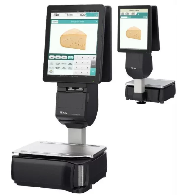 Highend PC Selbstbedienungswaage SM 6000 mit Bon- und Etikettendruck sowie Multimedia Touchscreen Oberfläche