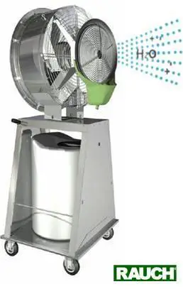 Zerstäubungs Nebelventilator Fahrbar in verzinkter Ausführung 100l Tank - Profigerät Desinfektion - Befeuchtung - Staubreduktion - Kühlung