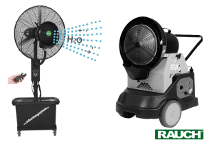 Sprühnebel Ventilatoren Kanonen zur Befeuchtung Kühlung Staubreduktion